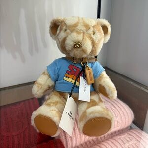 COACH Ski Bear Collectible In Signature Shearling C7059 Tan Multi NWT
